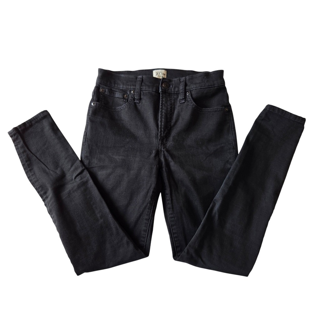 J.Crew 9-Inch Toothpick Skinny Jeans Black Denim Size 27 Fair Trade Certified